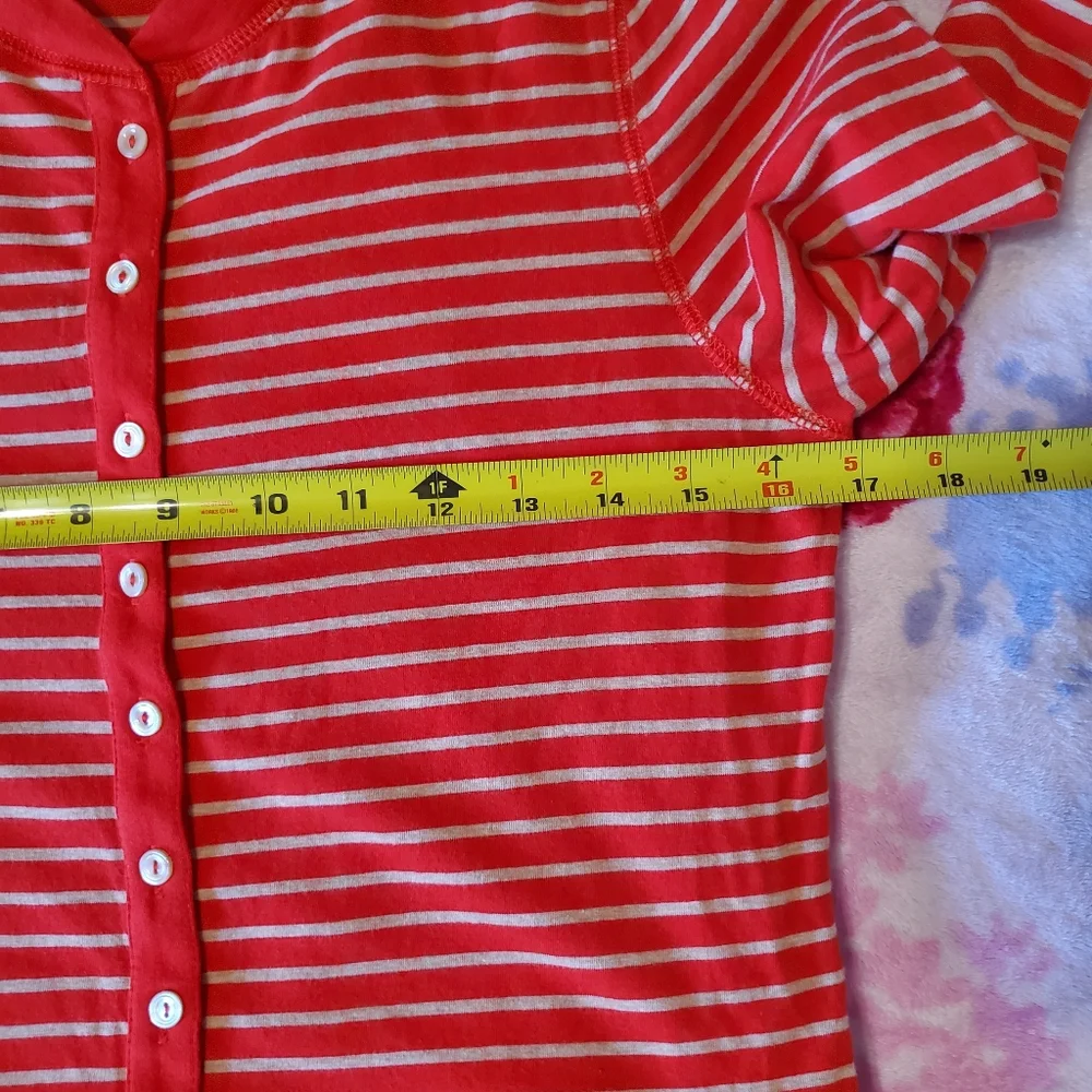 Jcrew Womens Red Striped Union One Piece Pajama Size M Long Johns Loungewear